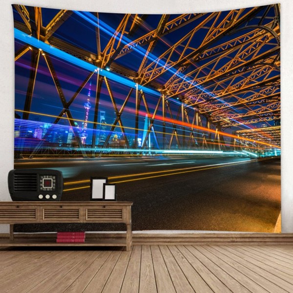 City Night Scene - Printed Tapestry