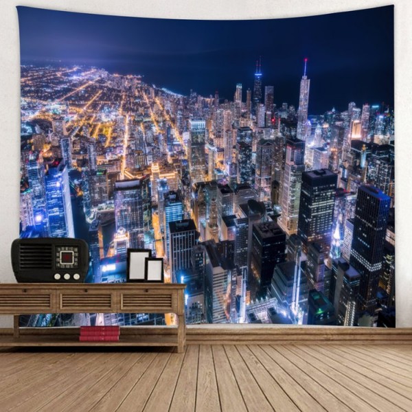 City Night Scene - Printed Tapestry