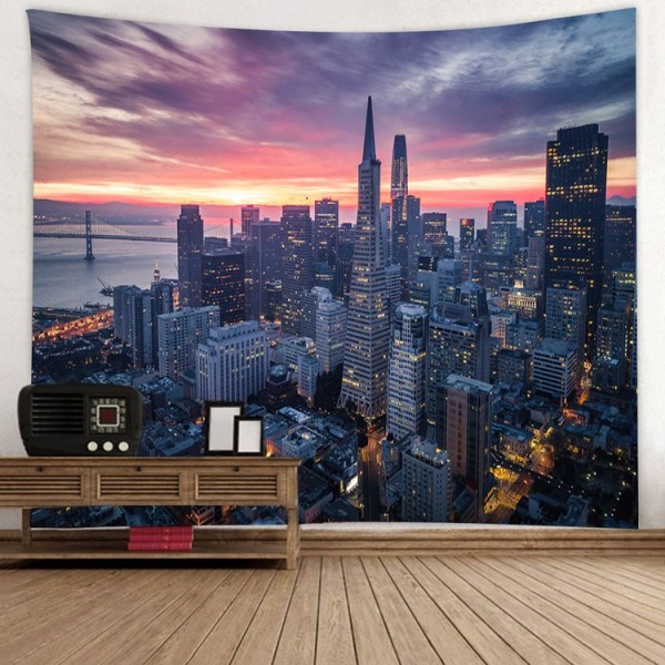 City Night Scene - Printed Tapestry