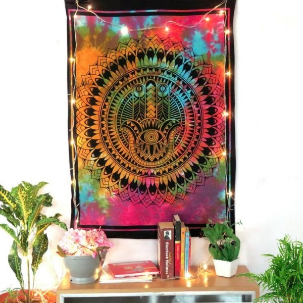 Tie dye hamsa hand - Printed Tapestry