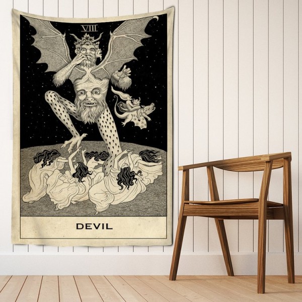 Tarot devil- Printed Tapestry