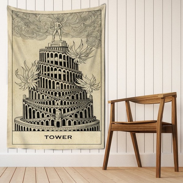 Tarot tower- Printed Tapestry