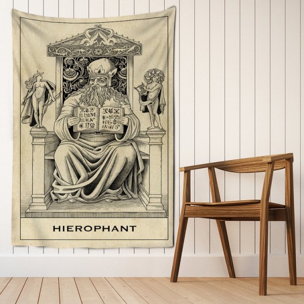 Tarot hierophant- Printed Tapestry