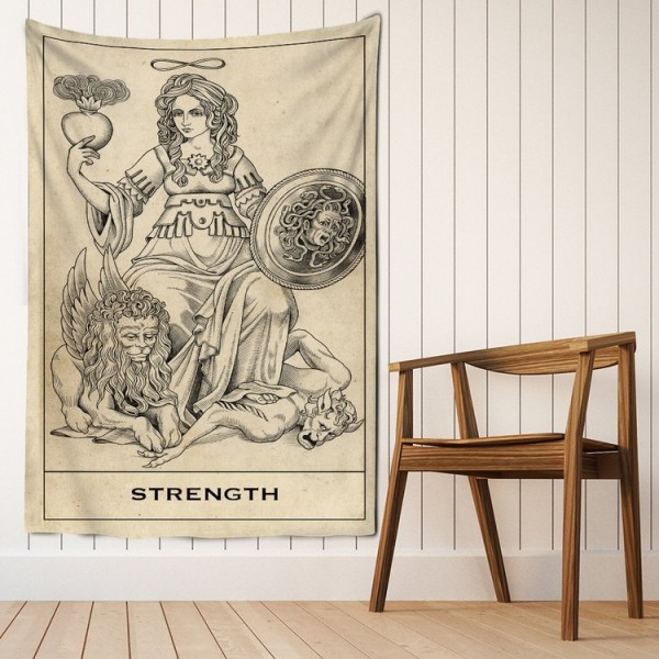 Tarot strength - Printed Tapestry