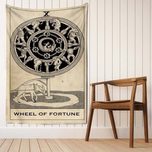 Tarot wheel of fortune - Printed Tapestry