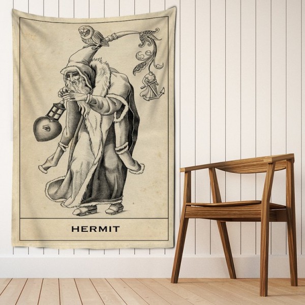 Tarot hermit - Printed Tapestry