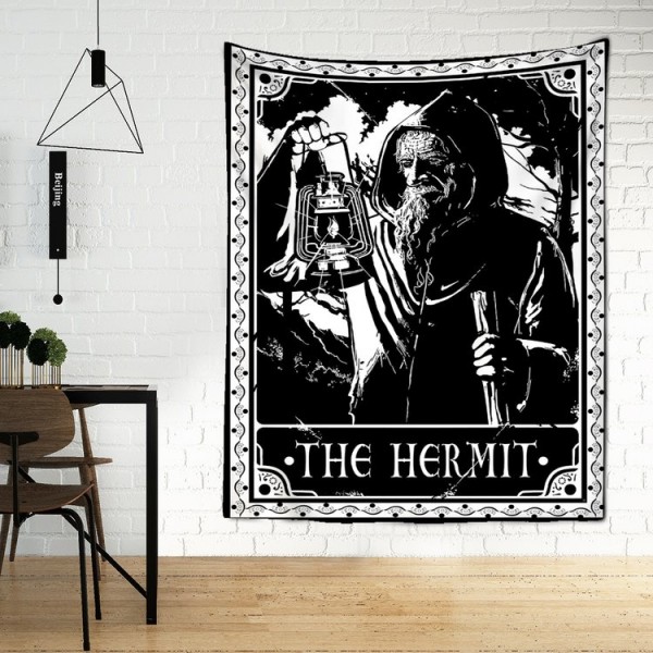 Tarot The hermit - Printed Tapestry