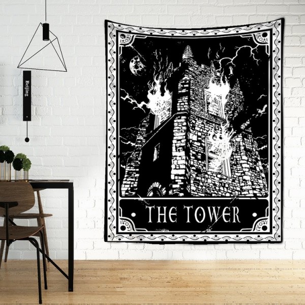 Tarot The Tower - Printed Tapestry