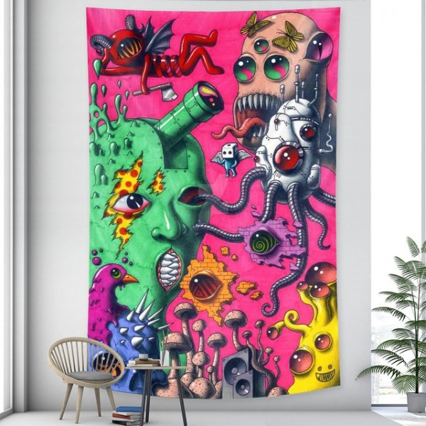 Psychedelic Funny- Printed Tapestry