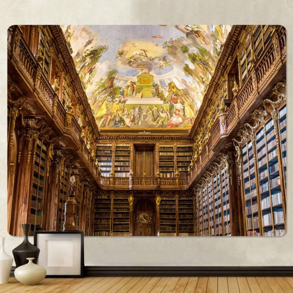 Retro Bookcase - Printed Tapestry