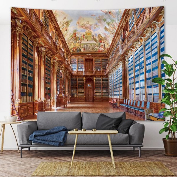 Retro Bookcase - Printed Tapestry