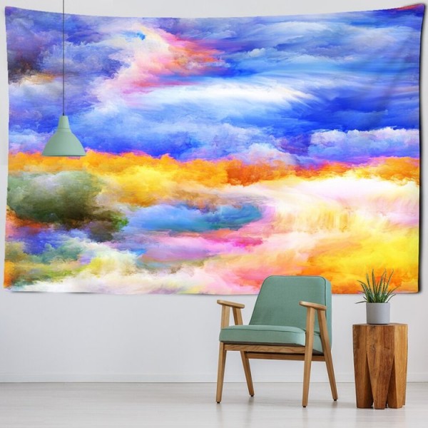 Colorful Clouds Psychedelic - Printed Tapestry