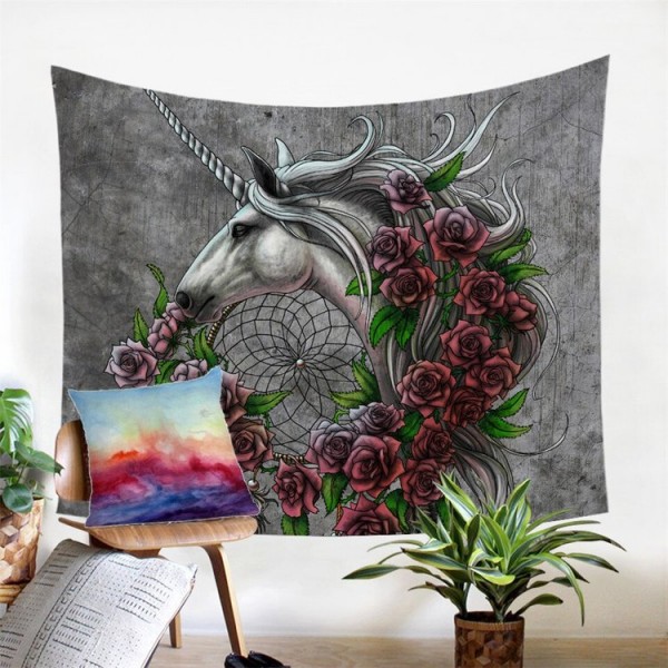 Unicorn Dreamcatcher - Printed Tapestry