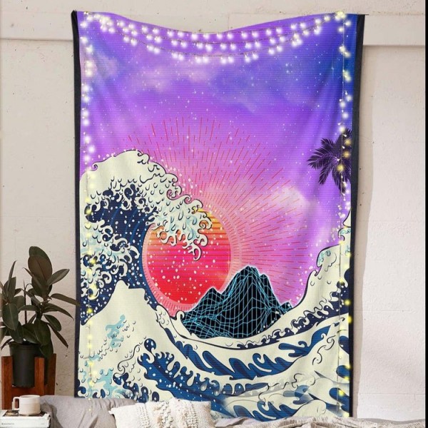 Vaporwave Wave  - Printed Tapestry