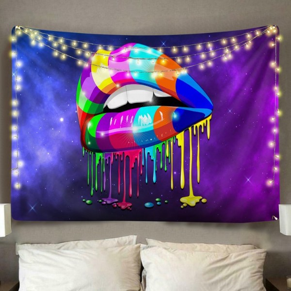 Space Lips  - Printed Tapestry