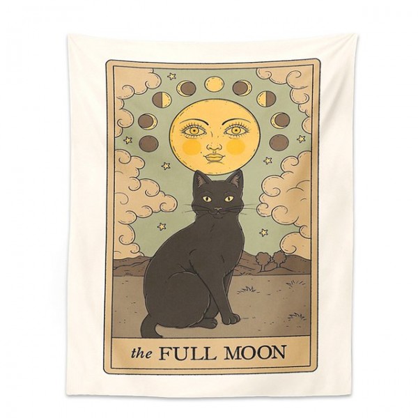 Moon Cat - Printed Tapestry