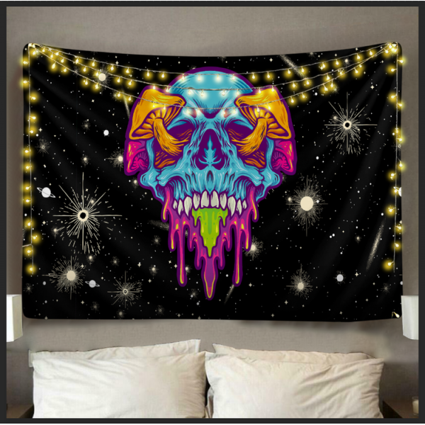 Space Skull  - Printed Tapestry