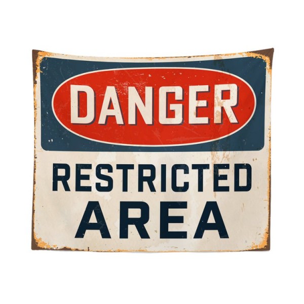 Danger sign - Printed Tapestry