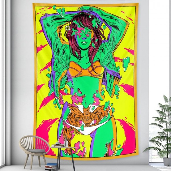 Psychedelic Girl - Printed Tapestry