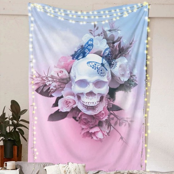 Rose Skull - Printed Tapestry