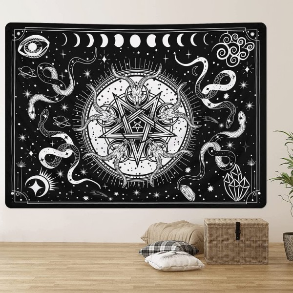 Snake sun&moon - Printed Tapestry