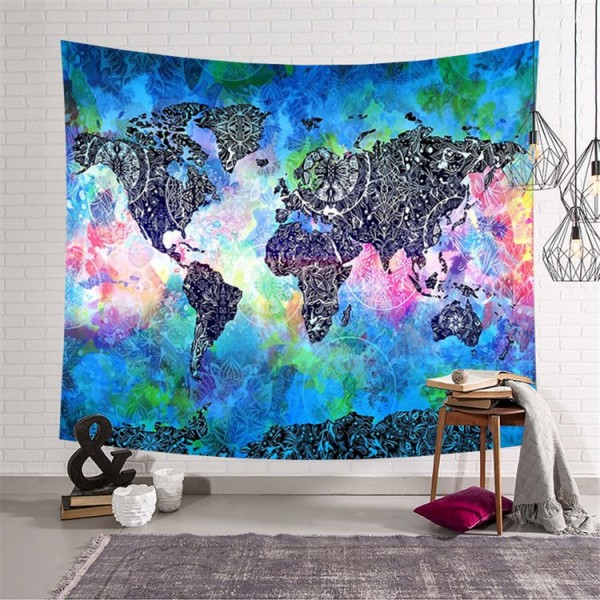 Nordic World Map - Printed Tapestry