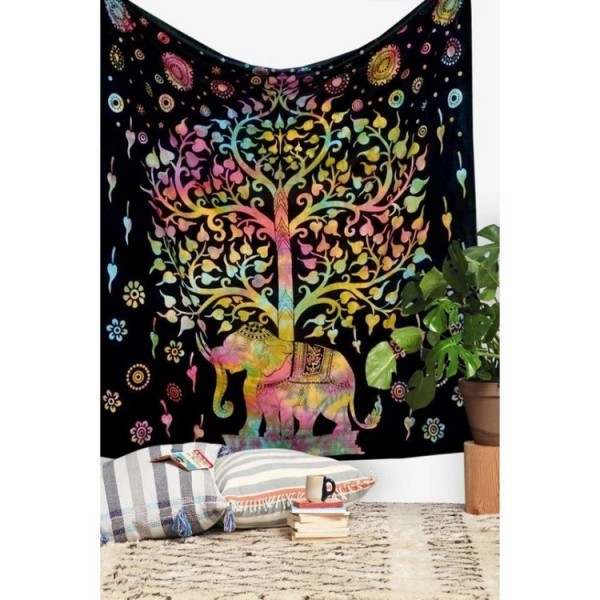 Tie dye elephant tree - Printed Tapestry