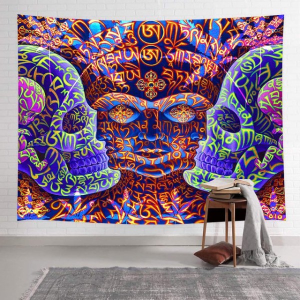 Psychedelic Skull - Printed Tapestry