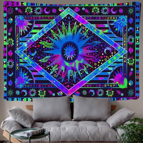 Psychedelic Moon - Printed Tapestry